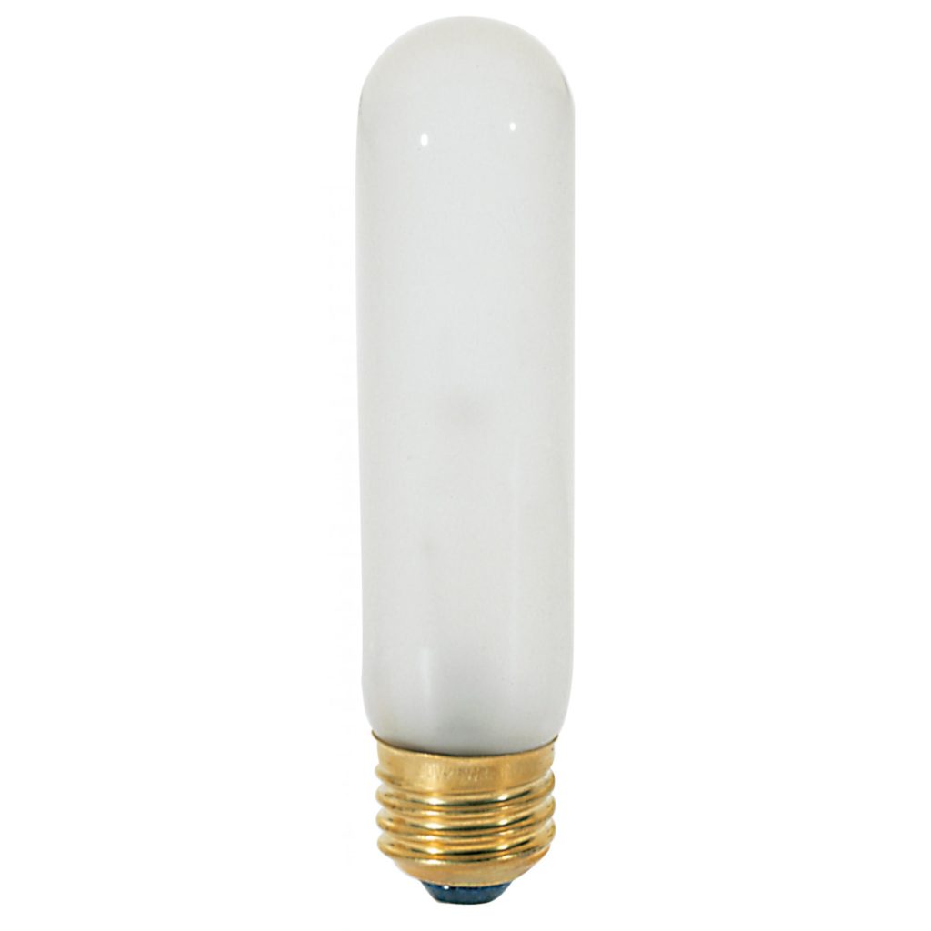 Satco 25W Dimmable Clear T10 Tubular Frosted Candelabra Light Bulb