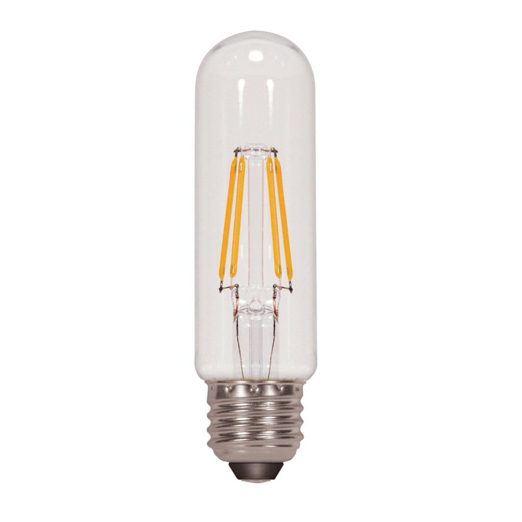 Satco 4.5 Watt LED Clear T10 Candelabra Light Bulb