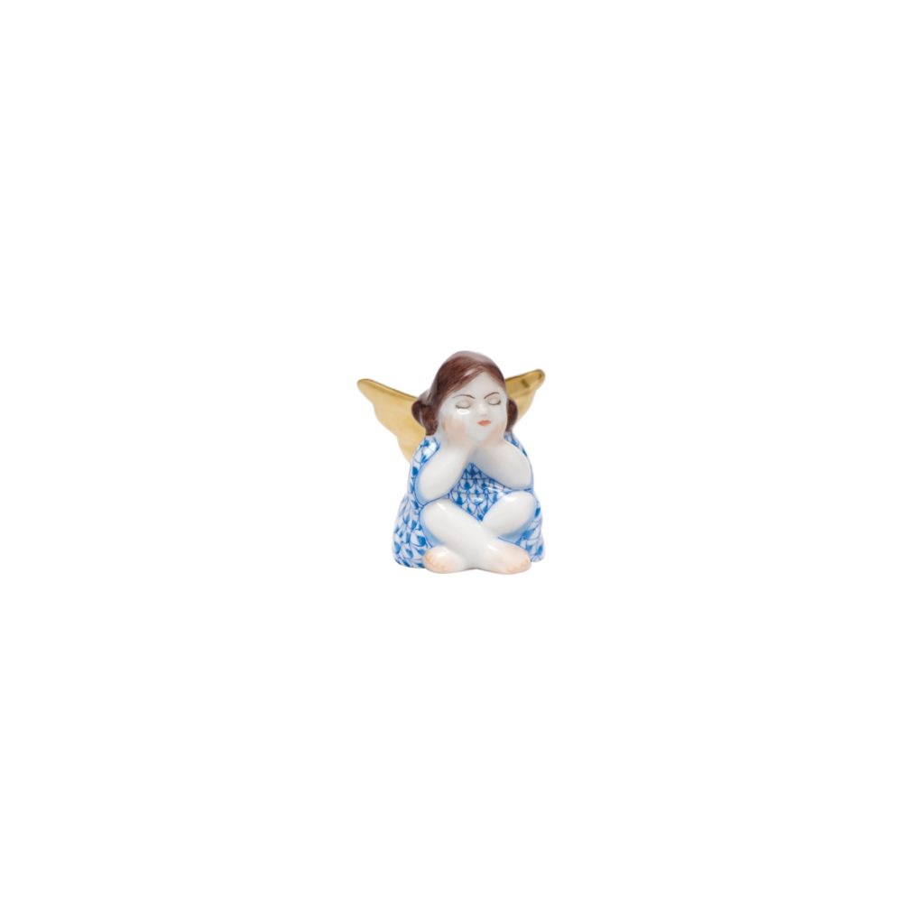 Herend Heavenly Bliss Blue Sitting Angel