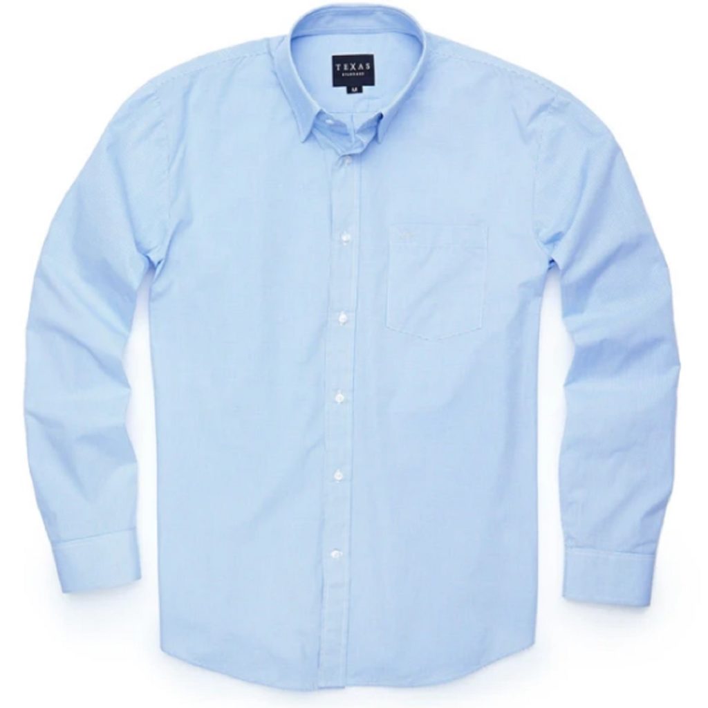Texas Standard Microcheck Shirt - Light Blue