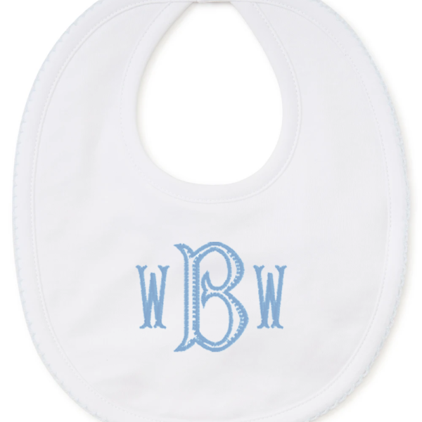 Kissy Kissy White and Blue Basic Bib