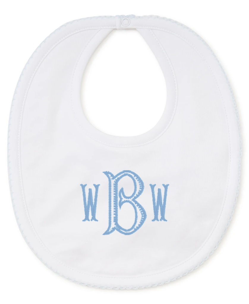 Kissy Kissy White and Blue Basic Bib