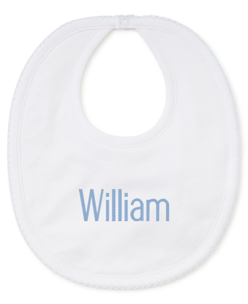 Kissy Kissy White and Blue Basic Bib