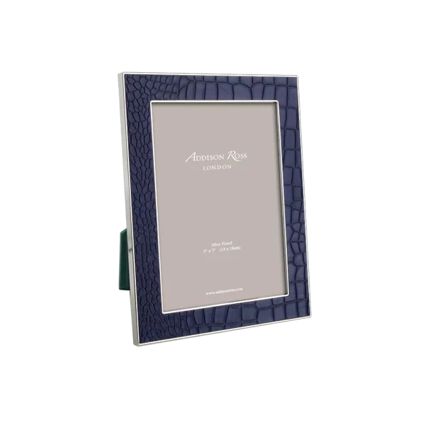 Addison Ross Blue Croc & Silver 5x7 Photo Frame