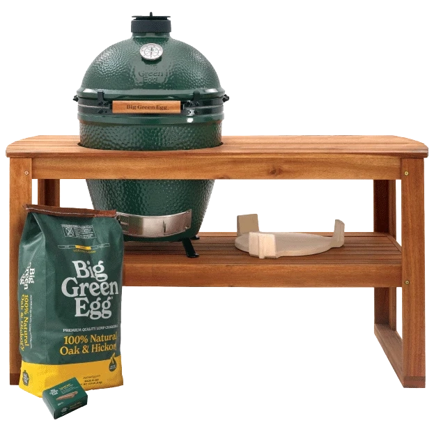 Big Green Egg Large Grill with Acacia Table Package