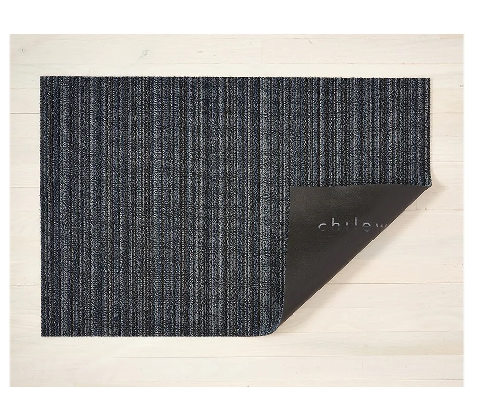 Chilewich 24" x 36" Utility Skinny Stripe Shag Mat - Blue