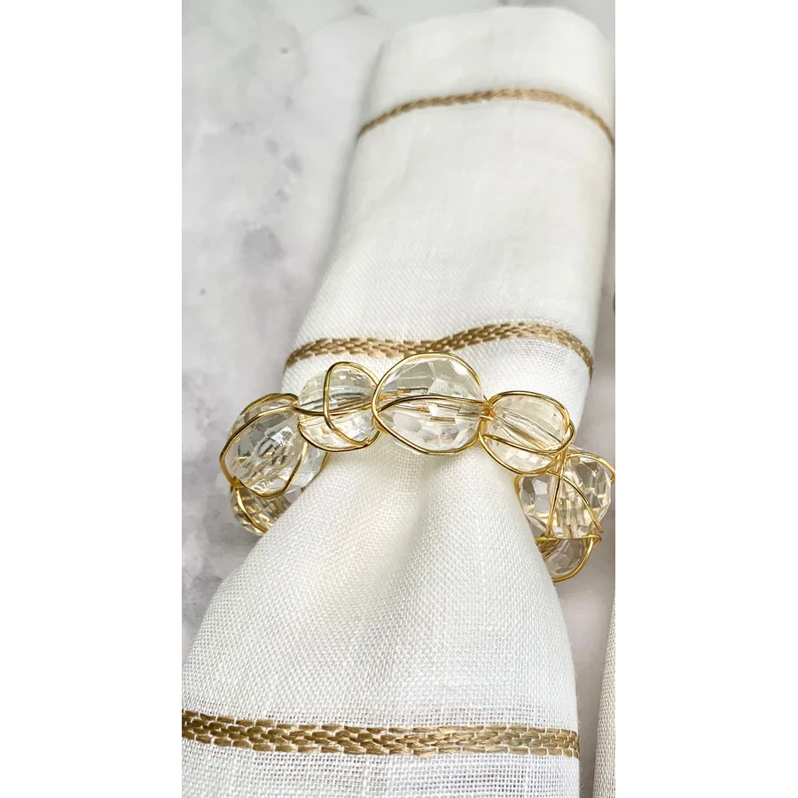 Bodrum Crystal Bauble Gold Napkin Ring