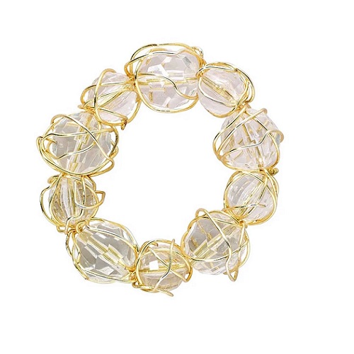 Bodrum Crystal Baubble Gold Napkin Ring