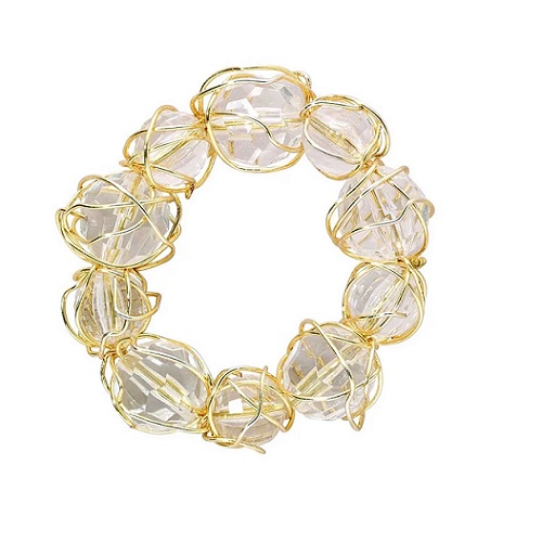 Bodrum Crystal Bauble Gold Napkin Ring