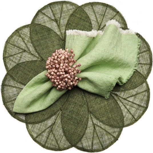 Deborah Rhodes Sinamay Flower Placemat - Grass
