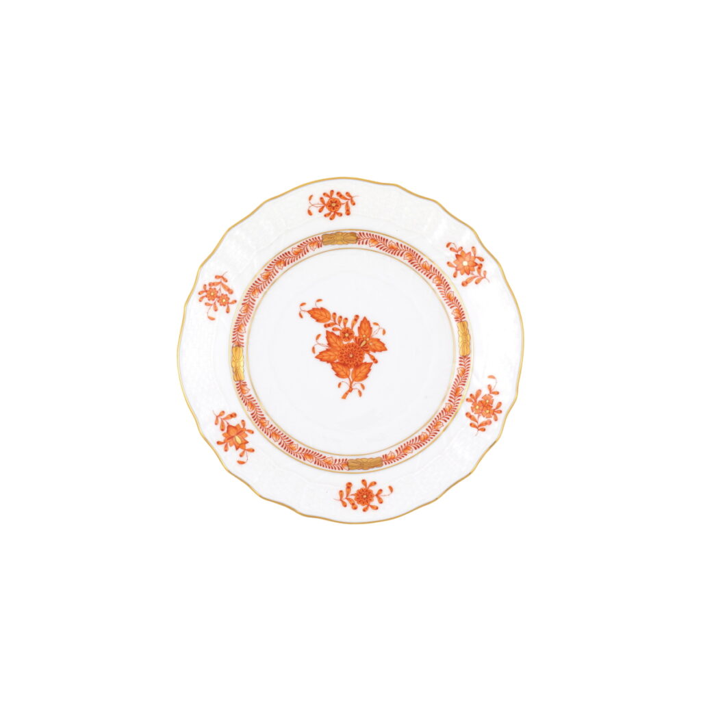 Herend Chinese Bouquet Rust Bread Plate