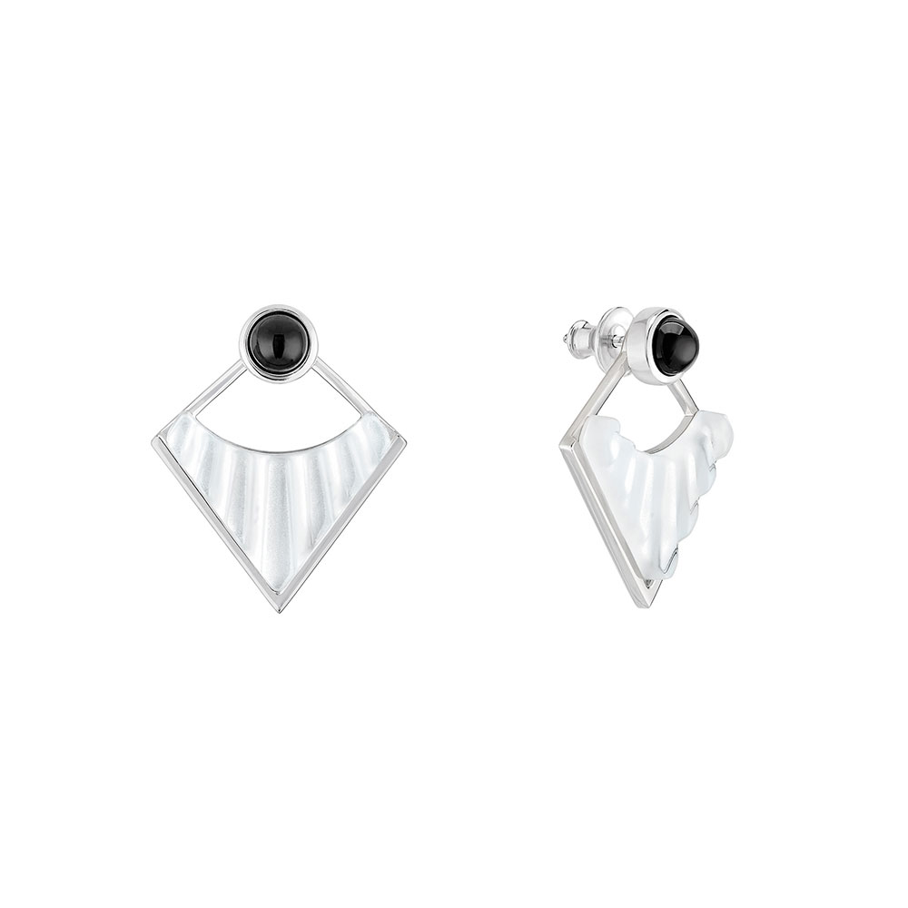 Lalique Style 1925 Earrings - Silver Plated