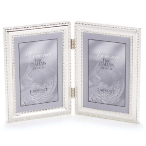 Lawrence Silver Double Bead Hinged Double 5x7 Frame