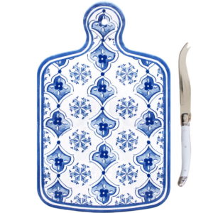 Le Cadeaux Moroccan Blue Cheeseboard with Knife