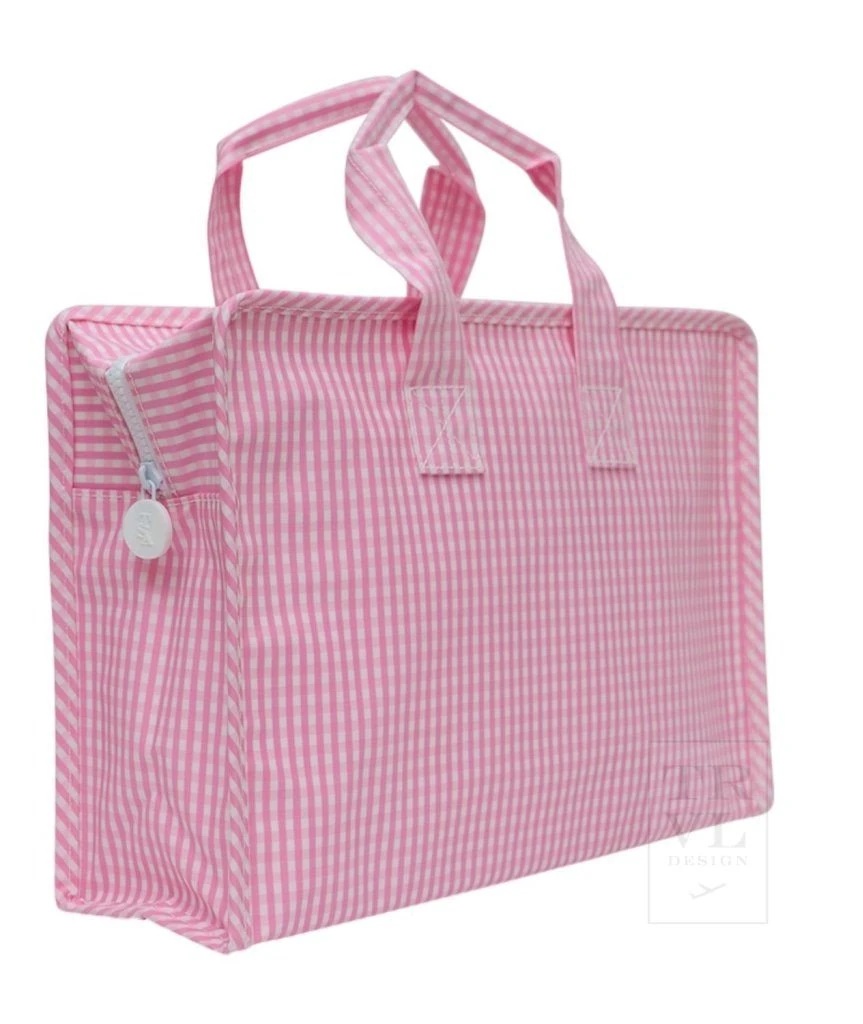 OVERNIGHT TOTE-GINGHAM PINK