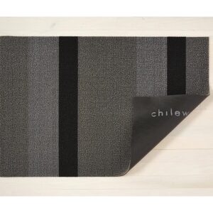 Chilewich 24" x 36" Utility Bold Stripe Shag Mat - Silver/Black