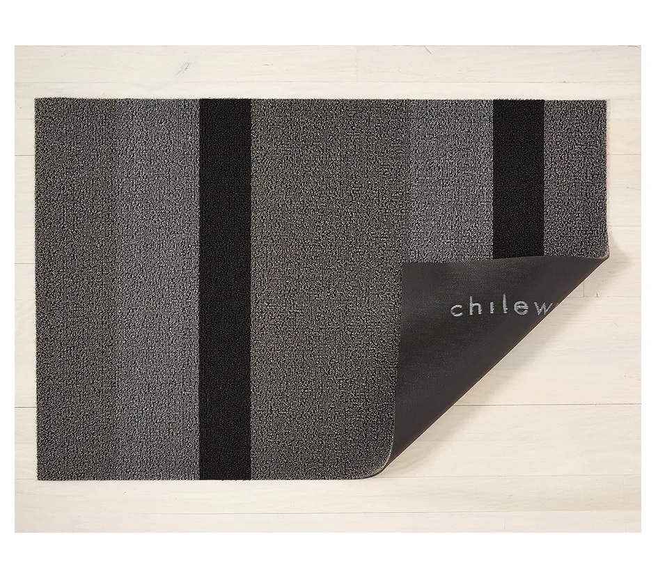 Chilewich 24" x 36" Utility Bold Stripe Shag Mat - Silver/Black