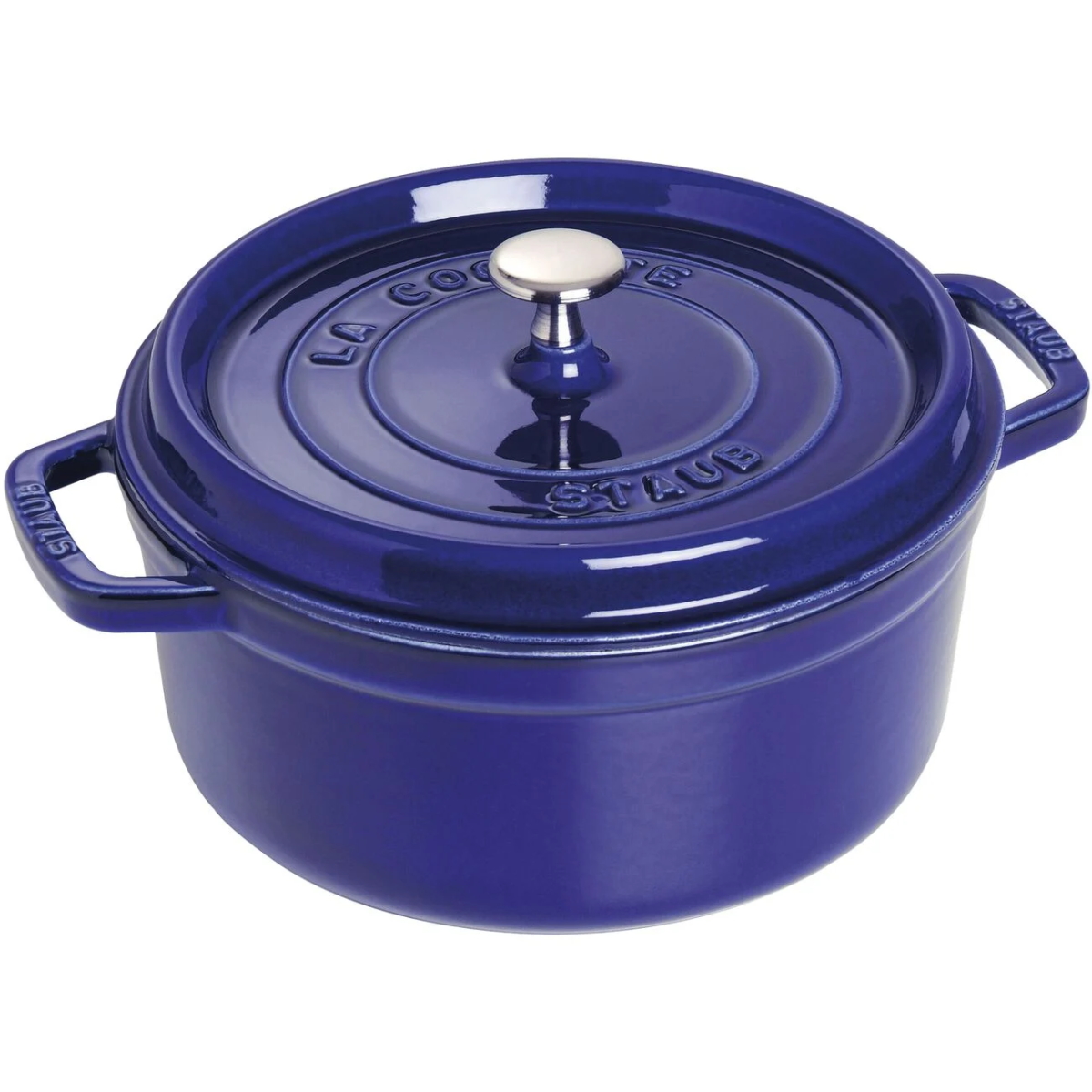 Staub Cast Iron 5.5 Qt Round Cocotte - Dark Blue
