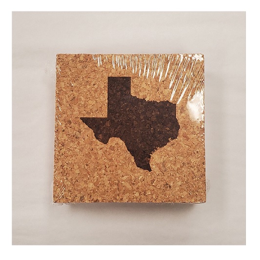 Gum Creek Cork Coaster Set - Texas