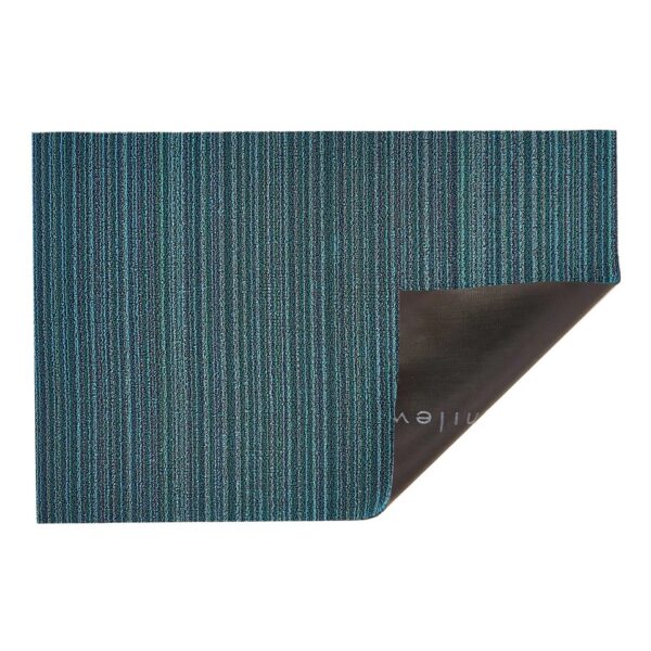 Chilewich 24" x 36" Utility Skinny Stripe Shag Mat - Turquoise