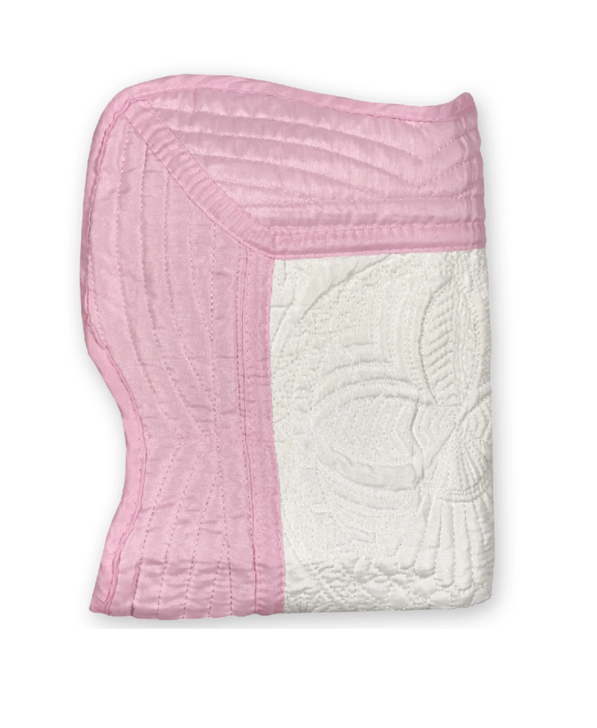 Heirloom Baby Quilt- White/Pink