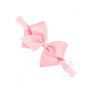 Wee Ones Small Grosgrain Bow on Band - Hot Pink