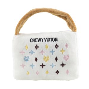 White Chewy Vuiton Lg Purse Dog Toy - Large
