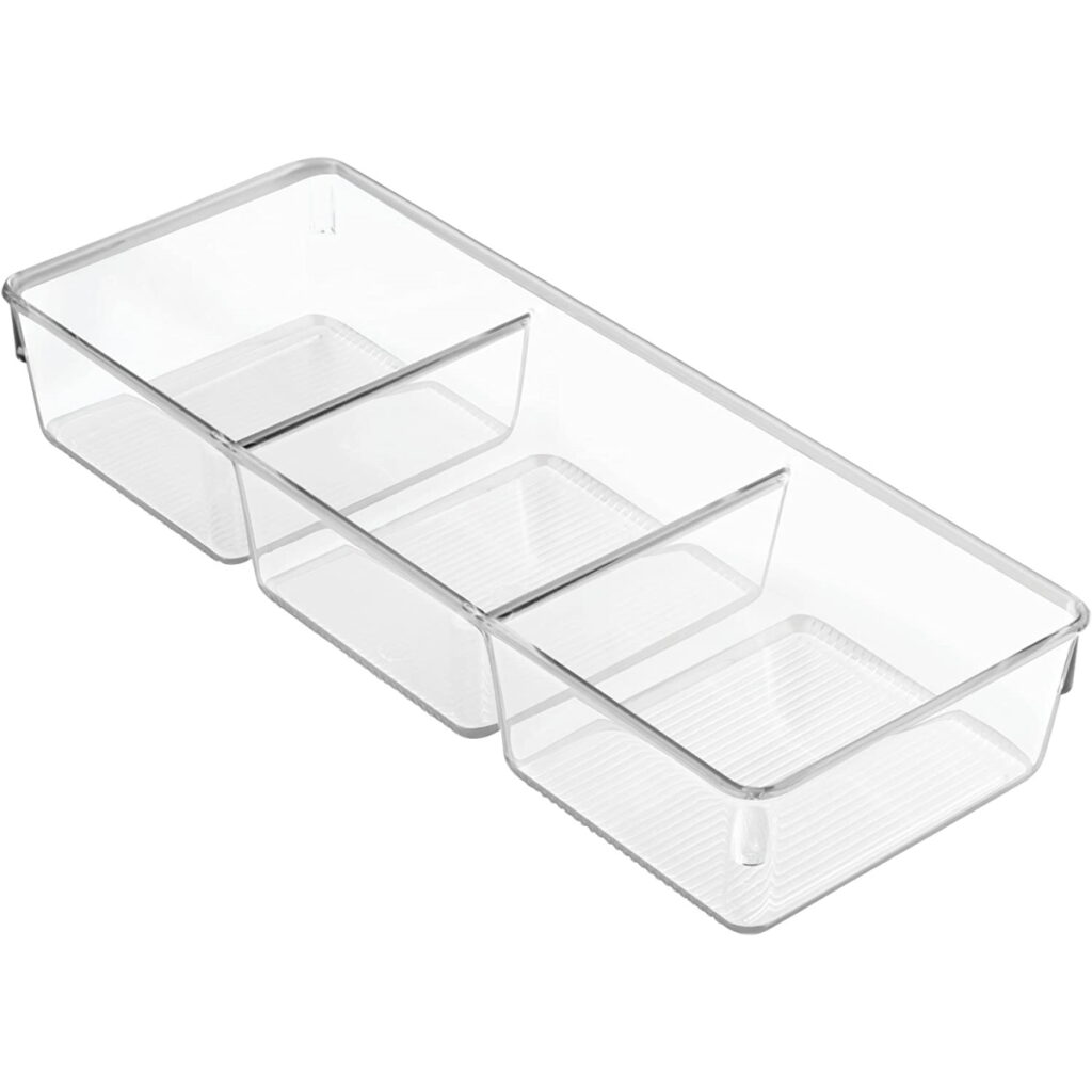 iDesign Linus 3 Section Dresser Drawer Organizer