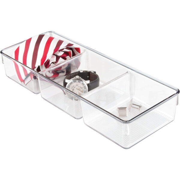 iDesign Linus 3 Section Dresser Drawer Organizer2
