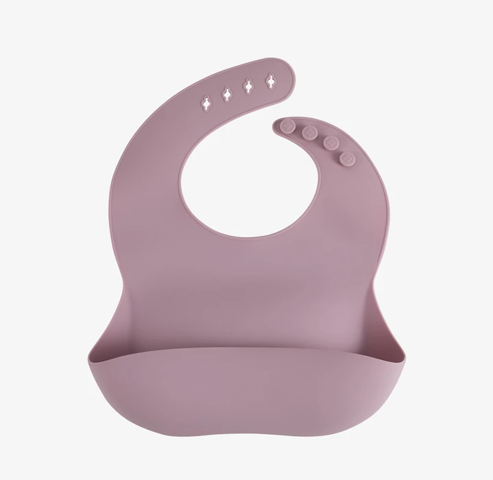 Three Hearts Silicone Bib-Mauve
