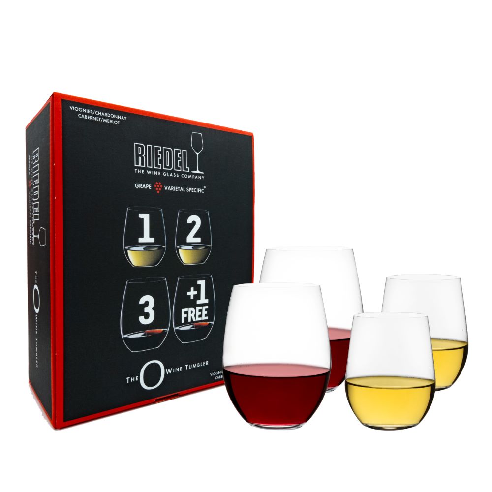 Riedel O Wine Cabernet/Merlot and Viognier/Chardonnay: Stemless Wine Glasses Buy 3 Get 4 Value Set