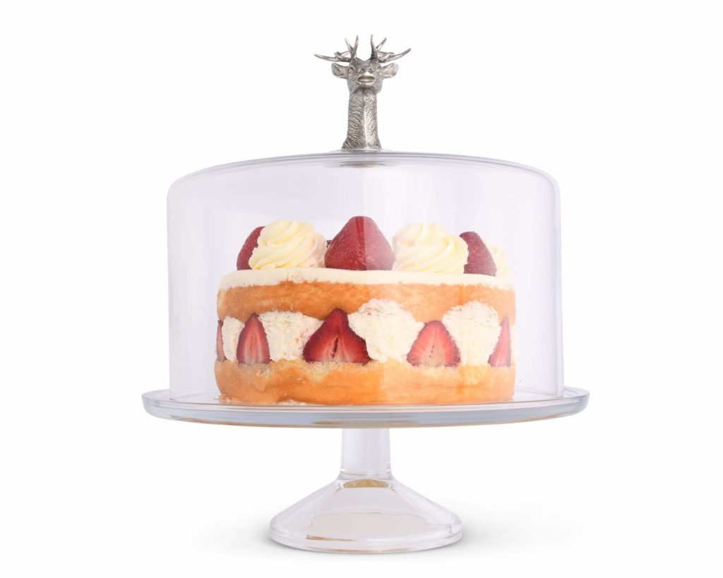 Elk Head Knob Glass Covered Cake / Dessert Stand Elk Head Knob Glass Covered Cake / Dessert Stand