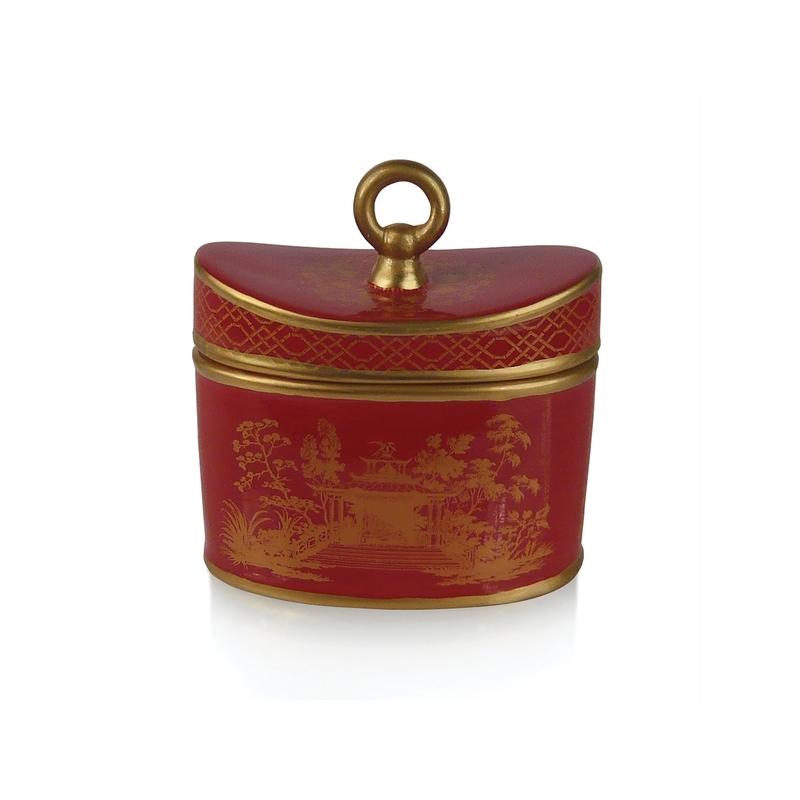 CERAMIC CANDLE RED AMBER