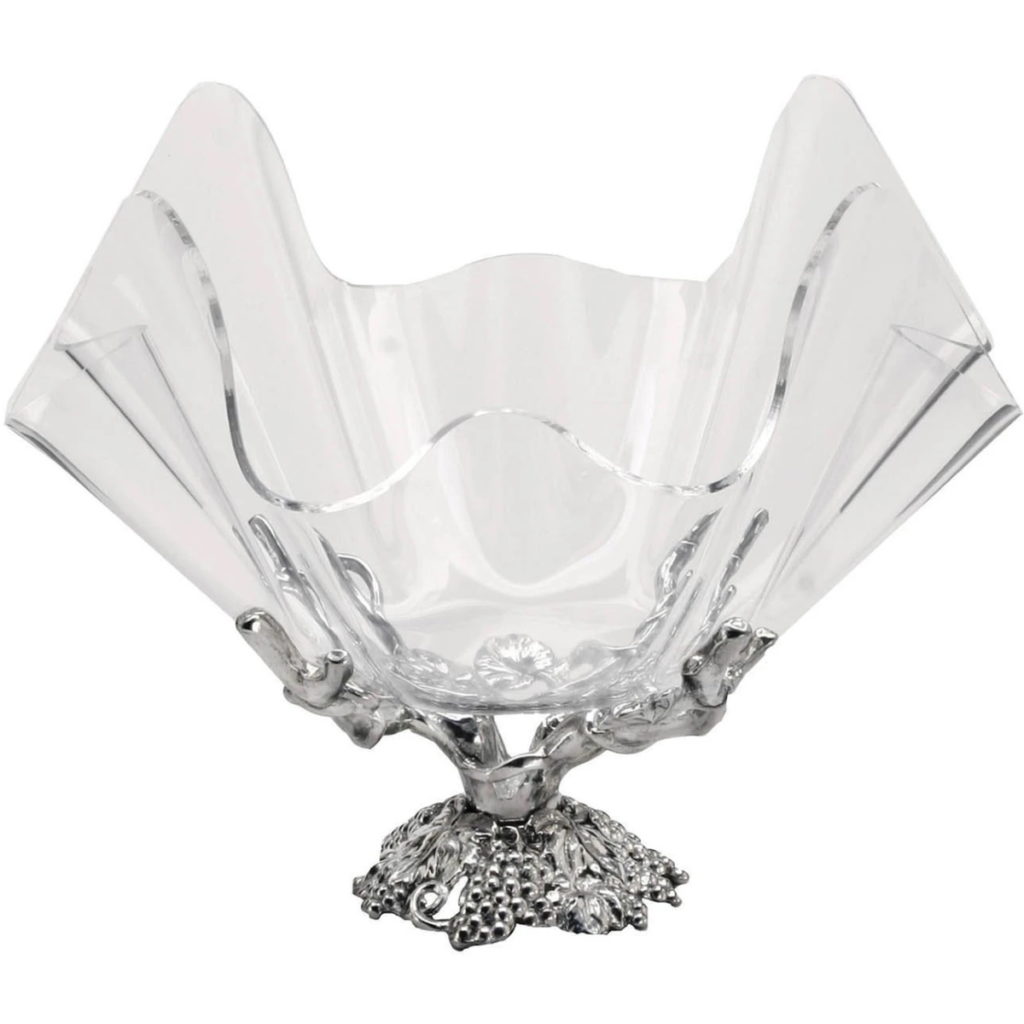 Arthur Court 14" Grapevine Stand Acrylic Bowl Berings