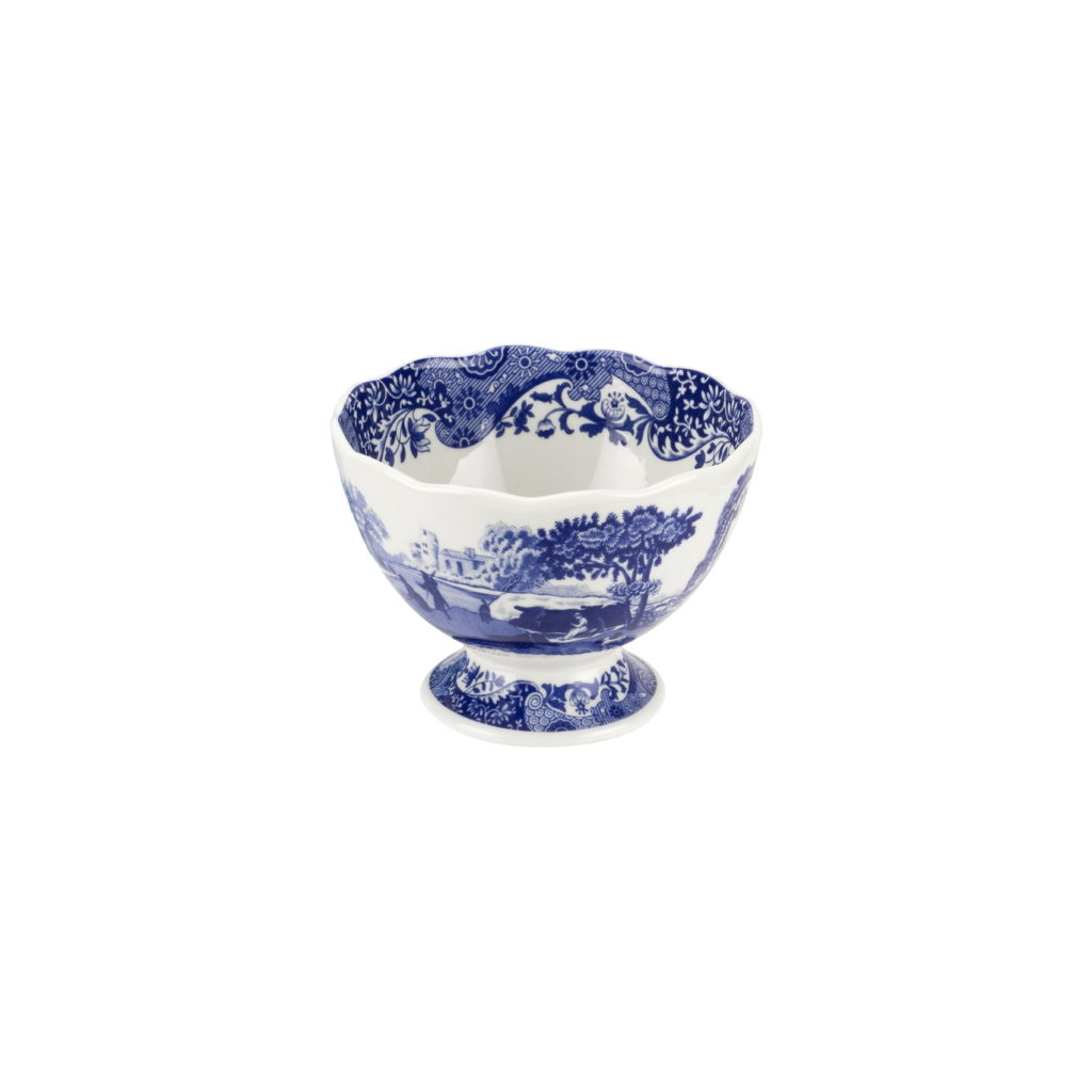 BLUE ITALIAN FOOTED BOWL 4.75IN.