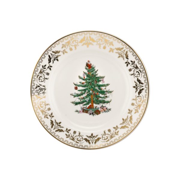 CHRISTMAS TREE GOLD SALAD PLATE