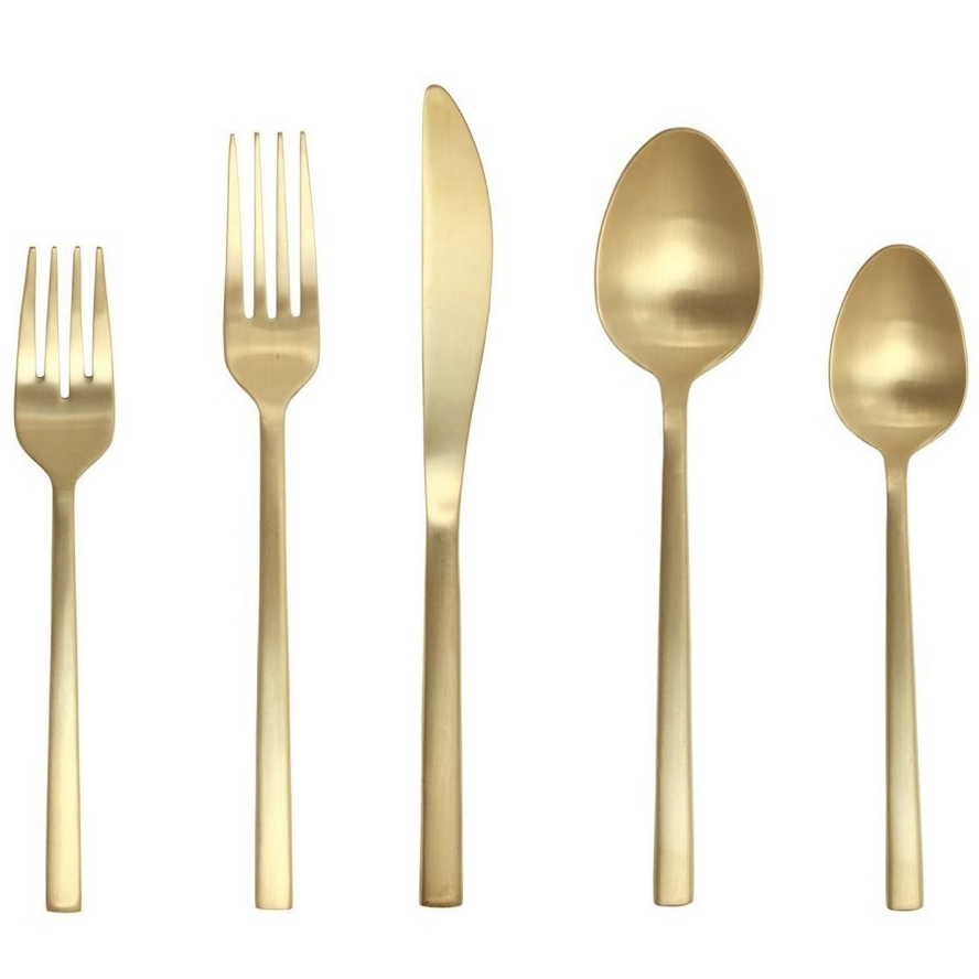 Fortessa Arezzo Brushed Gold 5 Piece Place Setting