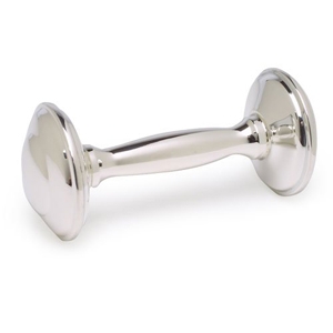 EMP.-SILVER BABY DUMBELL RATTLE