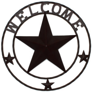 METAL WELCOME W/STAR 24"