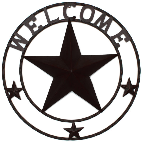 METAL WELCOME W/STAR 24"
