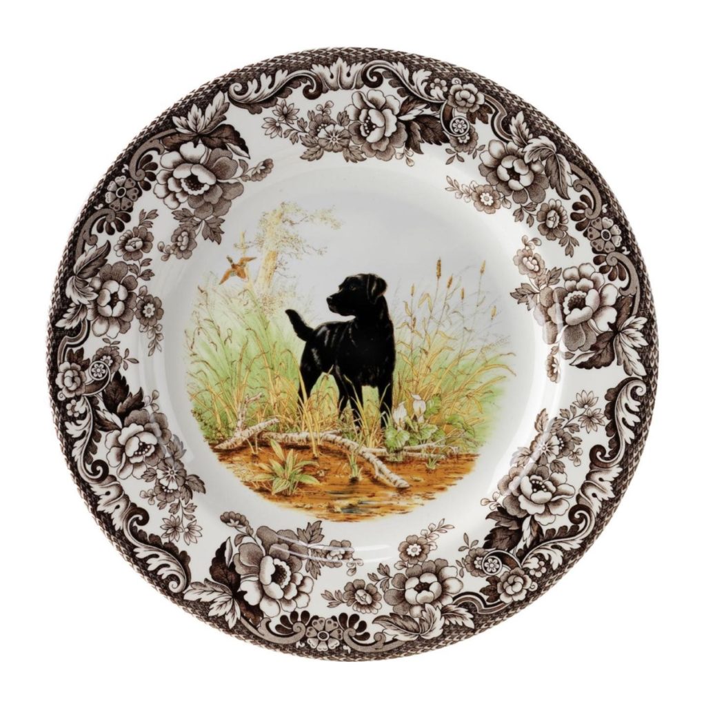Spode Woodland Dinner Plate - Black Labrador Retriever