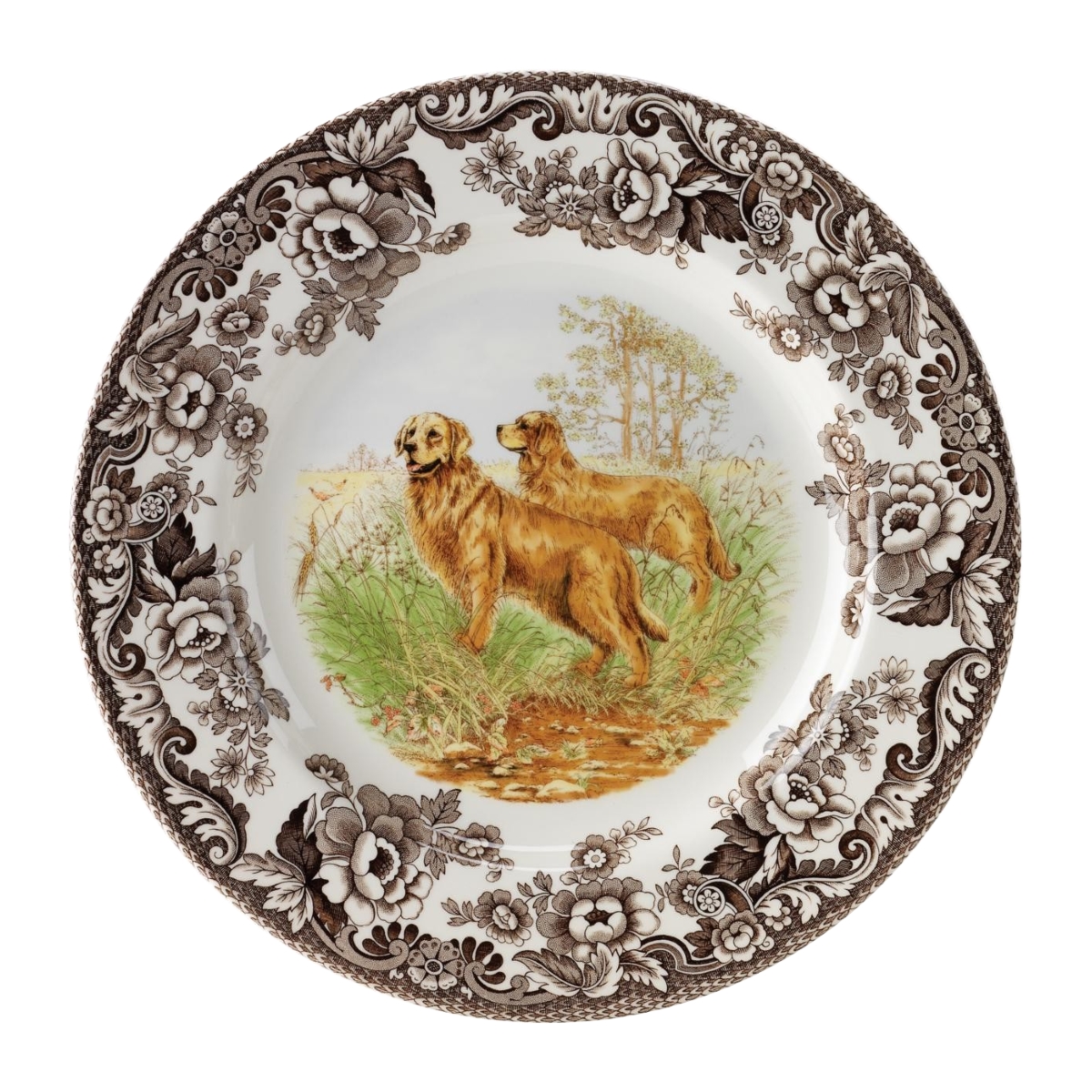Spode Woodland Dinner Plate Golden Retriever Berings