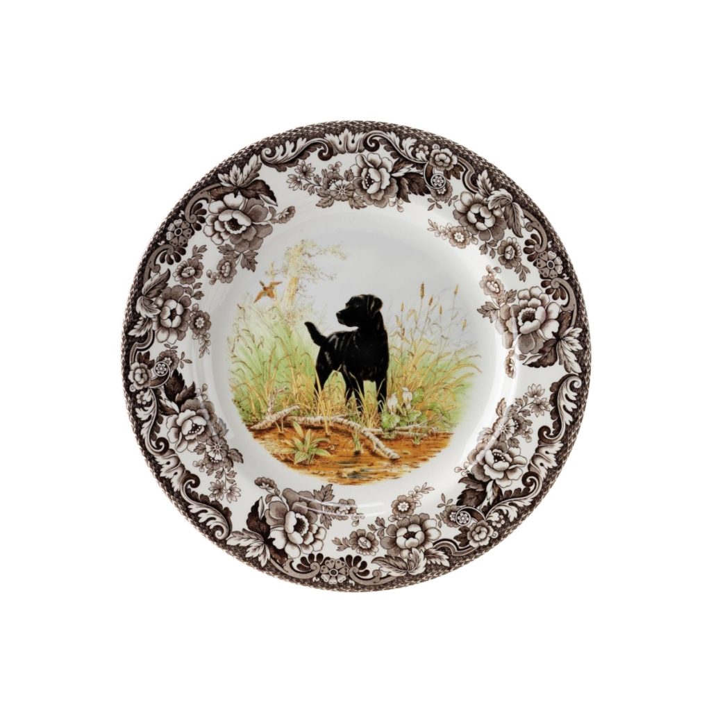 Spode Woodland Salad Plate - Black Labrador Retriever