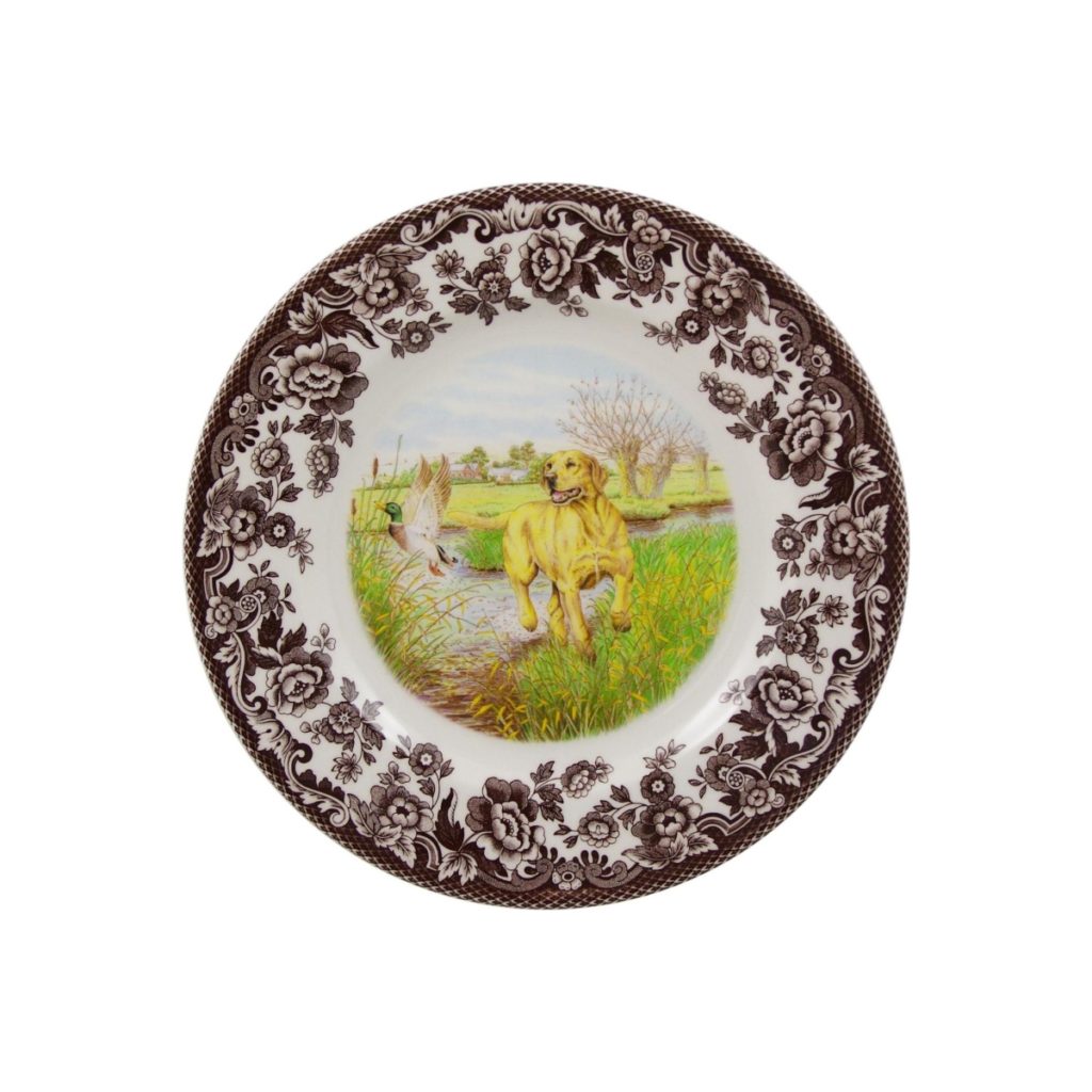Spode Woodland Salad Plate - Yellow Labrador Retriever