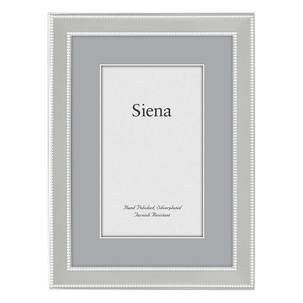 Siena Narrow Double Beaded Silverplate 8x10 Frame