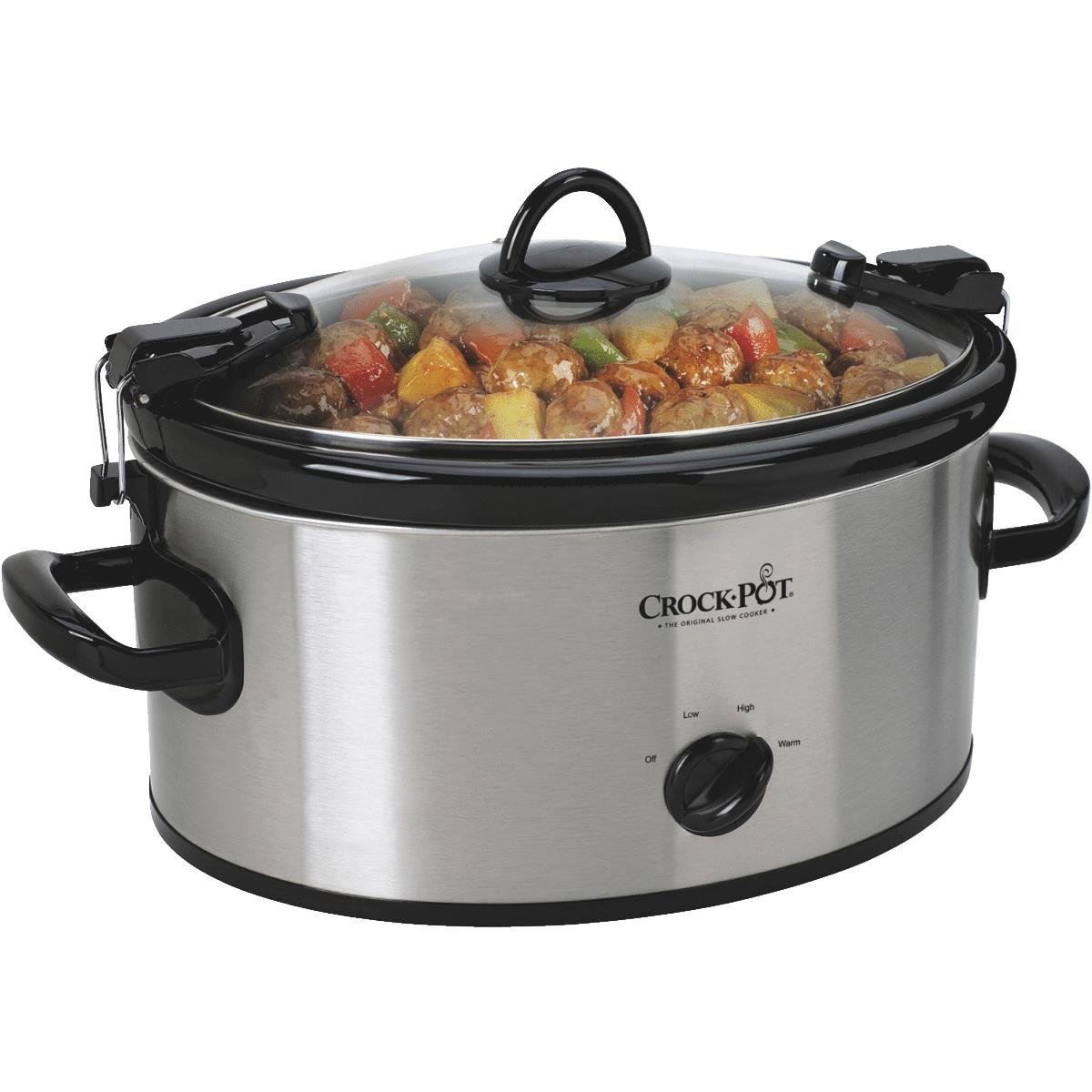 Crock Pot Stainless Steel 6 Quart Oval Slow Cooker Berings