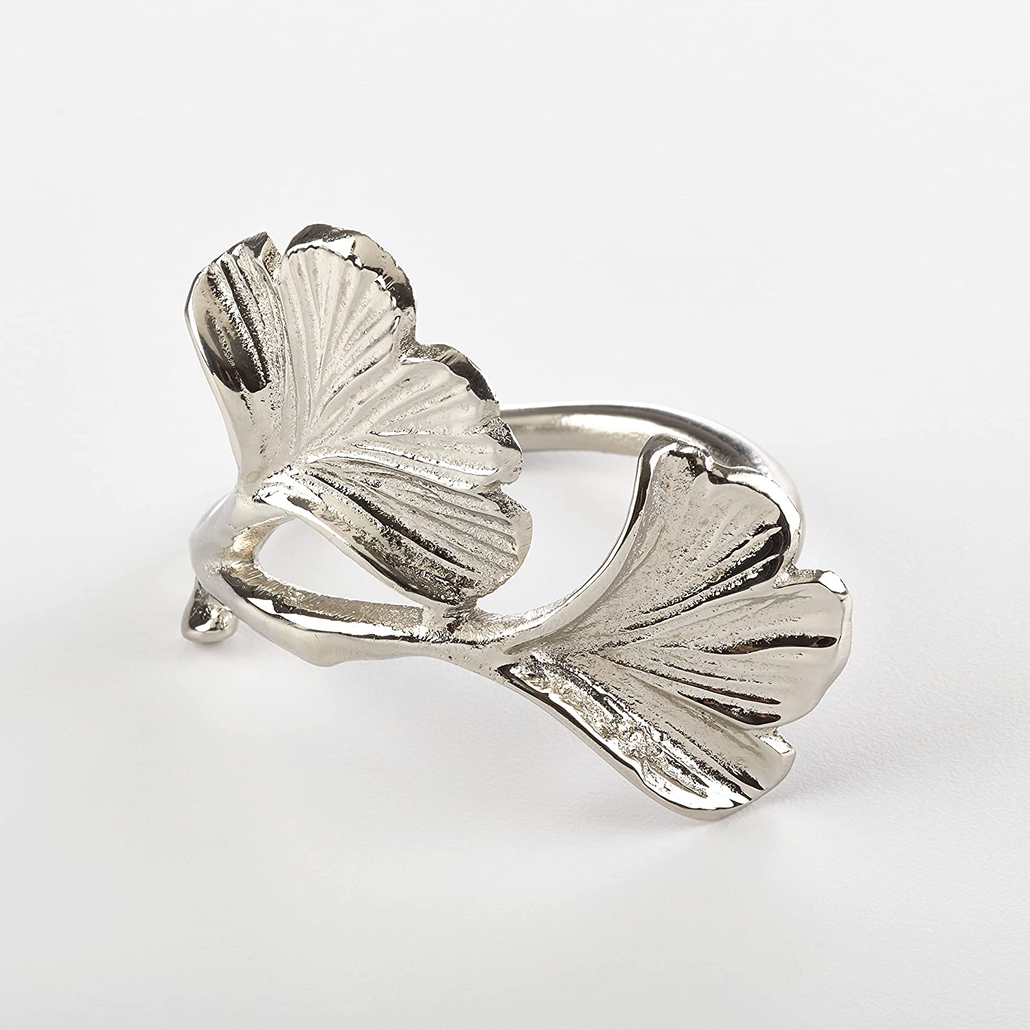 Saro Ginko Napkin Ring - Silver