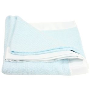 Three Weavers Acrylic Blanket Satin Trim - Blue  