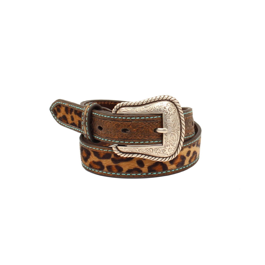 Ariat Leopard Turquoise Stitch Girls Belt  