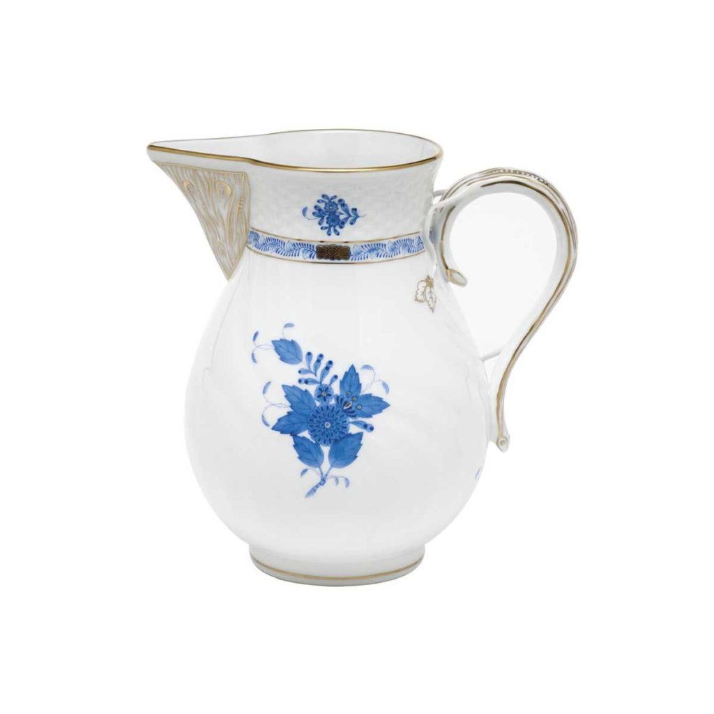 CHINESE BOUQ. BLUE PITCHER